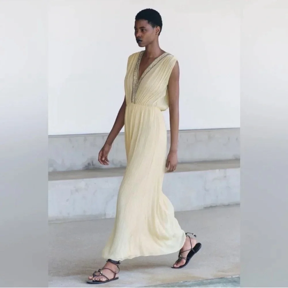 ZARA EMBROIDERED BEADED DRESS ZW COLLECTION NWT - Picture 3 of 14